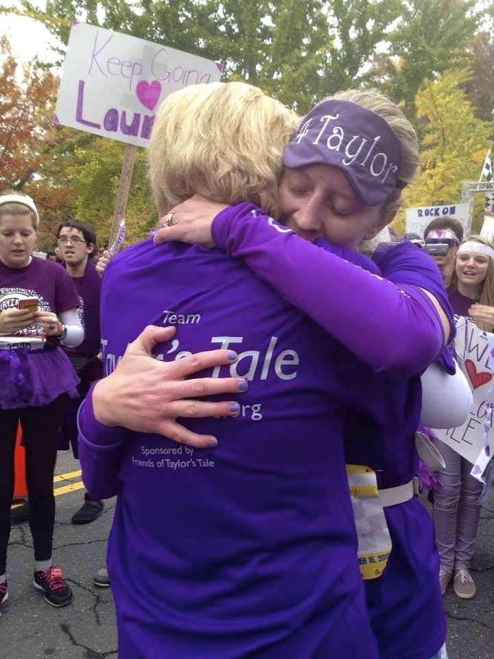 Mom and Laura at finish line