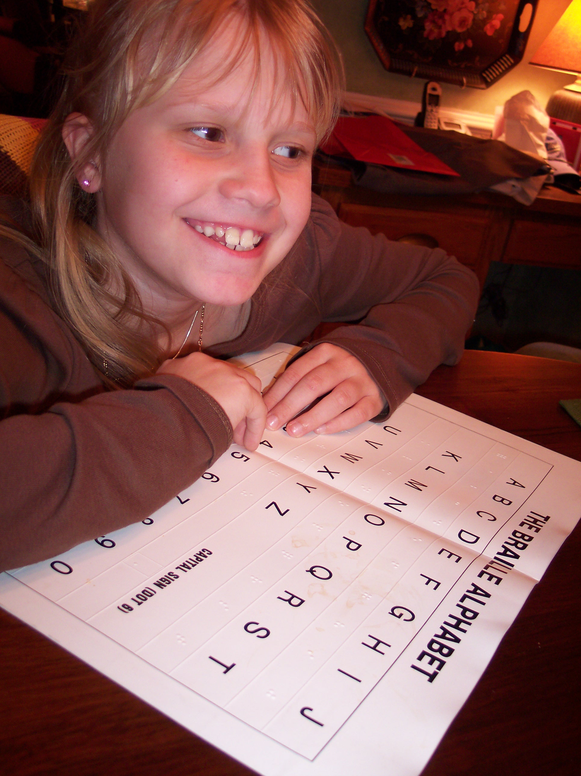 Taylor with Braille placemat